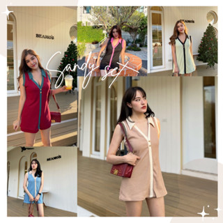 SANDY Dress set🐰💕 5 สีคอปกสุดน่ารัก