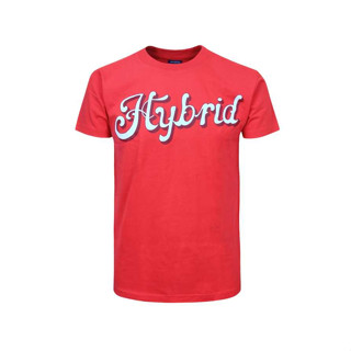 Hybrid T-shirt Men ไฮบริดเสื้อยืดผู้ชายแขนสั้น สีแดง(Red)MTS-1341-RD