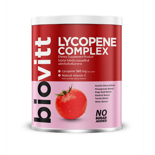 Biovitt lycophene Complex ไบโอวิต ไลโคปีน บำรุงผิว สายตา วิตามินหลายชนิด เพื่อผิวอมชมพู แบบมีเลือดฝาด ผงน้ำมะเขือเทศ