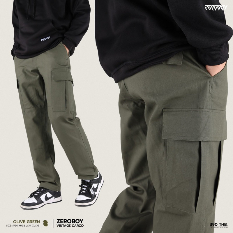 ZEROBOY -  VINTAGE CARGO PANTS กางเกงคาร์โก้ รุ่นสีพื้น