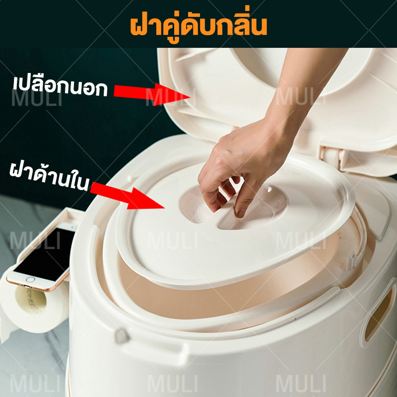 MULI ส้วมเคลื่อนที่ผู้สูงอายุกระโถนผู้ใหญ่ชักโครกเคลื่อนที่ผู้สูงอายุโถฉี่ผู้สูงอายุผู้หญิงส้วมเคลื่อนที่โถส้วมเคลื่อนท