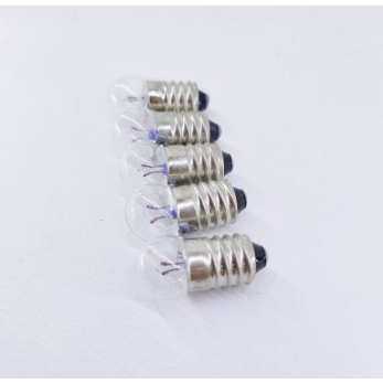 หลอดไฟขนาดเล็ก หลอดไฟฉาย หลอดไฟขั้ว หลอดไฟ E10 หัวกลม หัวแหลม 💡 2.5V. , 3.8V. , 4.8V. , 5.2V. , 6.2V