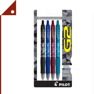 PILOT : PLT31675* ปากกาลูกลื่น G2 Mosaic Collection Refillable &amp; Retractable Rolling Ball Gel Pens 4 Pack