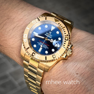 Seiko Mod Yacht Master Gold Blue Dial Sapphire Glass very premium edition