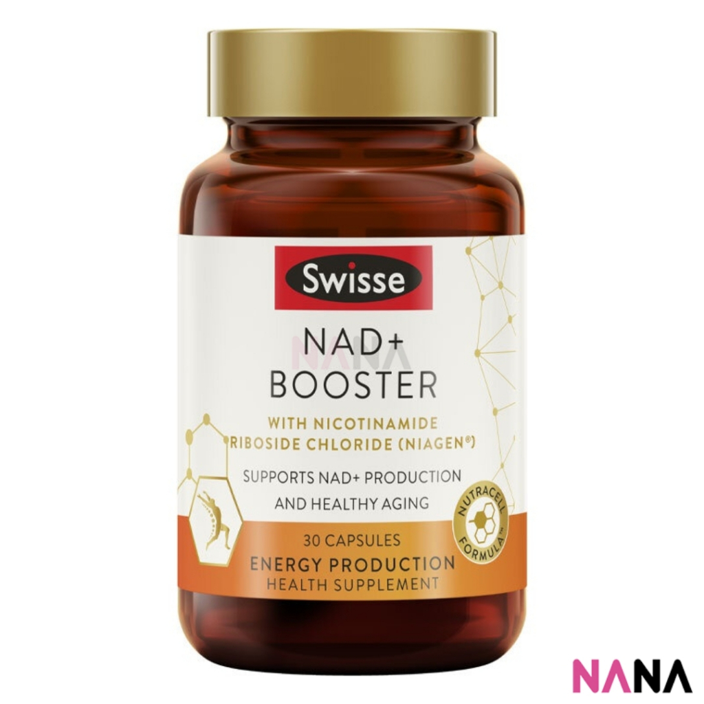 Swisse NAD+ Booster with Nicotinamide Riboside Chloride (NR, NIAGEN) 30 Capsules NAD+ นิโคตินาไมด์ ไรโบไซด์ คลอไรด์ (NR, Niagen) 30 แคปซูล (หมดอายุ:09 2025)