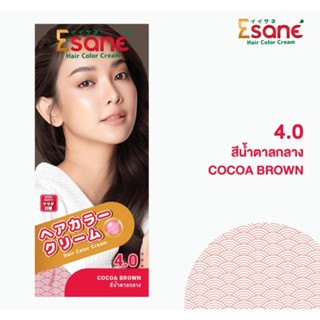 Esane Hair Color Cream อีซาเน่ คัลเลอร์ ครีม ครีมเปลี่ยนสีผม ครีมย้อมผม 100 มล. 4.0 สีน้ำตาลกลาง