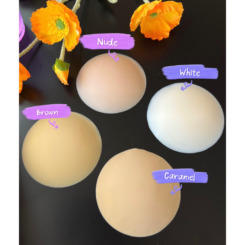 ซิลิโคนแปะจุก ปิดจุกไร้ขอบ เนื้อแมท (ปิดสีจุกนมได้ %) ปกปิดสีนมมิดชิด กันน้ำ ขนาด 8 cm.