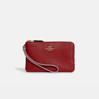 [แท้100% Import]🇺🇸COACH🇺🇸 คล้องมือ 2 ซิป Double Corner Zip Wristlet In Colorblock