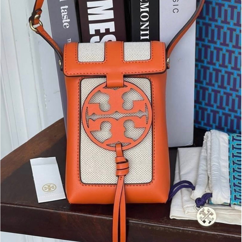 Tory Burch Miller Leather &amp; Canvas Crossbody Phone Case