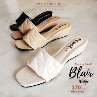 รองเท้าไซส์ใหญ่ 41-45 ♥️ รุ่น Blair Wedge ♥️ ส้น 2 นิ้ว ส้นเตารีด เรียบแต่โก้ รองเท้าส้นสูง  Bigsize Plussize