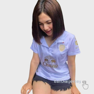 เสื้อกีฬาเสื้อบอลบุรีรัมย์ยูไนเต็ดคอปกสีสรรสดสวย สีขาวปกทอง #BURIRAMUNITEDwhitegold มีปลายทางจ้า