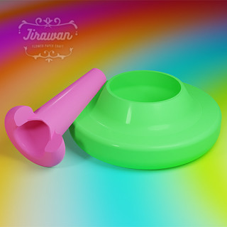 กรวย-บล๊อก ประดิษฐ์ดอกไม้จันทน์ คละสี ขนาด 6.5 ซ.ม. ก้นเปิด …