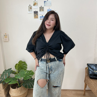 🌸Plussize🌸เสื้อคนอ้วน🌸อก 48 รอบแขน 22 ยาว 23