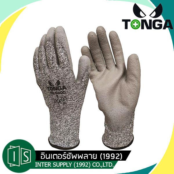 TONGA  ถุงมือนิรภัยกันบาด ระดับ 5 TG550C HPPE เคลือบ PU / TG560F