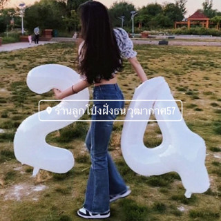 ลูกโป่งตัวเลข สีขาว ขนาด16,32"40”นิ้ว สินค้าพร้อม ส่งจากกรุงเทพ