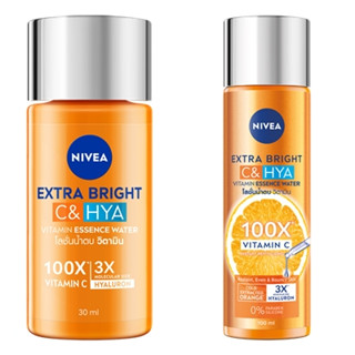 (2 ขนาด) Nivea Extra Bright &amp; HYA Vitamin Essence Water นีเวีย เอ็กซ์ตร้า ไบรท์ ซี &amp;ไฮยา วิตามิน เอสเซนส์ วอเตอร์ น้ำตบ