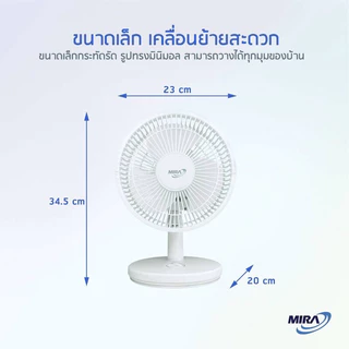 MIRAพัดลมตั้งโต๊ะขนาด 8 นิ้ว รุ่น M-71 รับประกัน 2 ปี