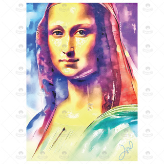 ภาพวาด ไอดอล ID W005 Monalisa ภาพวาดสีน้ำ จากiPad โปรแกรม PROCREATE งานปริ้นท์เลเซอร์