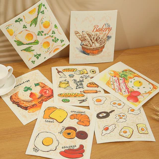 พร้อมส่ง! 97 ผ้าเช็ดจาน ฟองน้ำล้างจาน อเนกประสงค์ ผ้าฟองน้ำ พิมพ์ลายน่ารัก ใช้ซ้ำได้ ซับน้ำดี แห้งไว