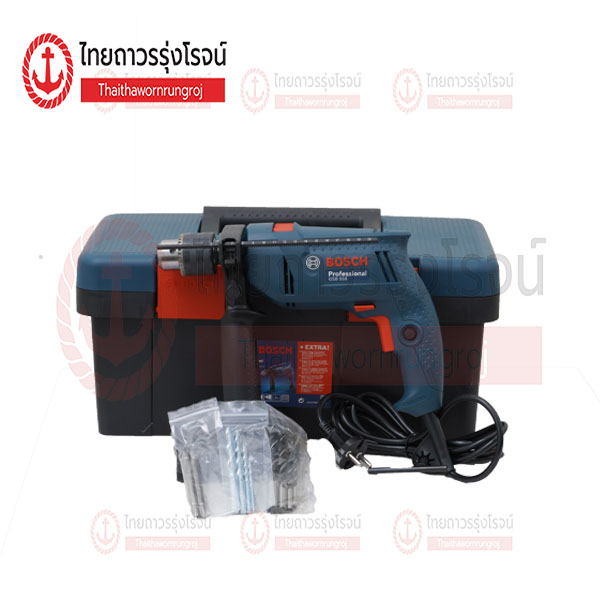BOSCH สว่านกระแทกไฟฟ้า 1/2นิ้ว 550w ซ้าย-ขวา (มีของแถม) GSB550 06011A15K1+กล่องเครื่องมือ |ชุด| TTR 