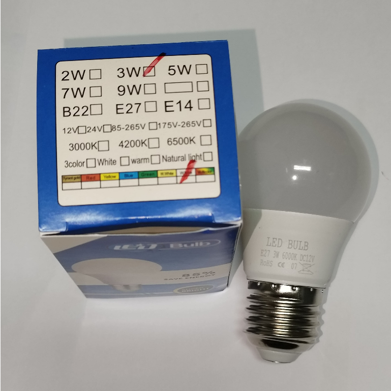 Led 12V 3w 5w 7w 9w ขั่ว e27 ราคาส่ง หลอดไฟ led 12V