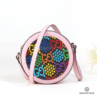 GUCCI ROUND BAG MINI MULTICOLOR PINK CANVAS SHW