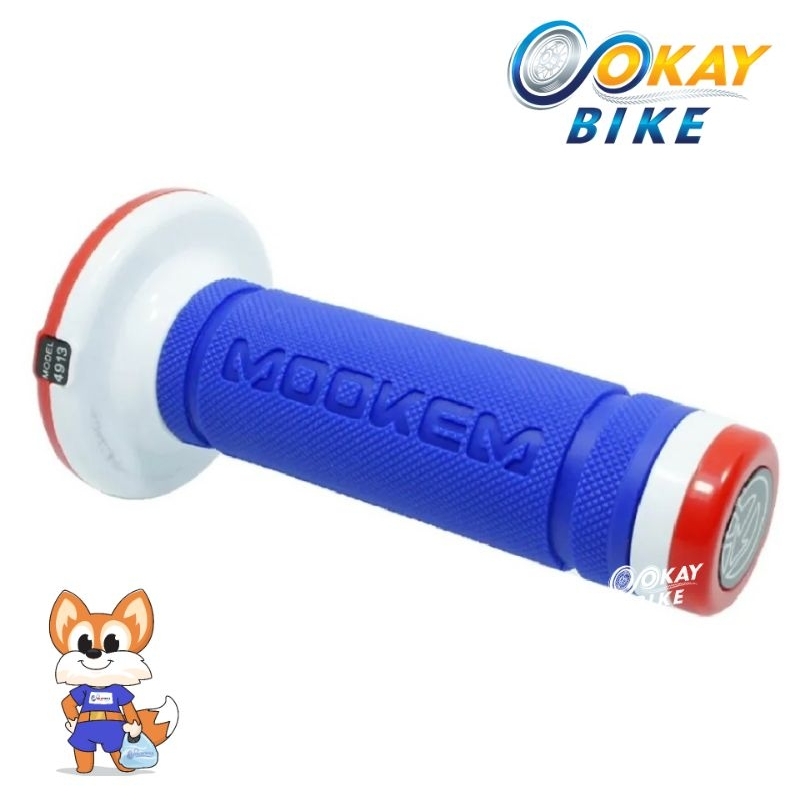 ปลอกมือมอเตอร์ไซค์ สีน้ำเงิน MOOKEM ปลอกแฮนด์ จับกระชับ ใส่ได้ทุกรุ่น PCX CLICK AEROX ราคาต่อ 1คู่ (4913)