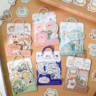 สติกเกอร์ลายการ์ตูนสัตว์ สไตล์ญี่ปุ่น สติ๊กเกอร์ไดคัท DIY สติ๊กเกอร์การ์ตูน Etori Life สําหรับตกแต่งสมุดไดอารี่ 40 ชิ้น