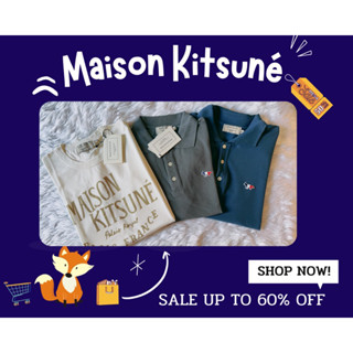 NEW! MAISON KITSUNÉ 2023 POLO / TEE-SHIRT WITH EMBROIDERED FOX🦊🇫🇷🇯🇵