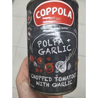 Coppola Italian Chooped Tomato With Garlic มะเขือเทศ อิตาเลี่ยน หั่นชิ้น ผสม กระเทียม 400g.ราคาพิเศษ 