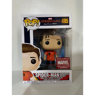 Funko Pop Spider Man (Borrowed Jersey) Marvel Spider Man Far From Home Collector Corps Exclusive 485