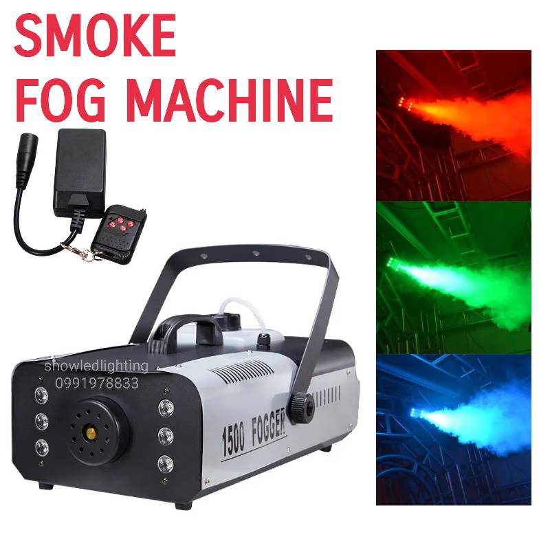 Smoke 1500w,1000W Fog machine สโมค1500w,1000w LED [ มี 2 รุ่น กดเลือกเอา รุ่นธรรมดา และรุ่นมีไฟ LED ] เครื่องทำควัน