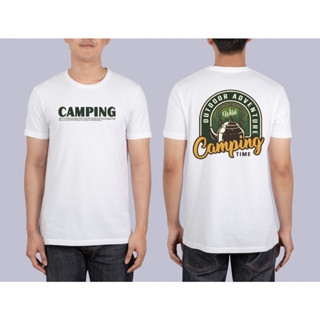 Camping Back To The Wood💙💙 เสื้อแคมป์ปิ้ง เสื้อมินิมอล เสื้อแฟชั่น เสื้อยึดคอกลม เสื้อวัยรุ่นญี่ปุ่น A404-a