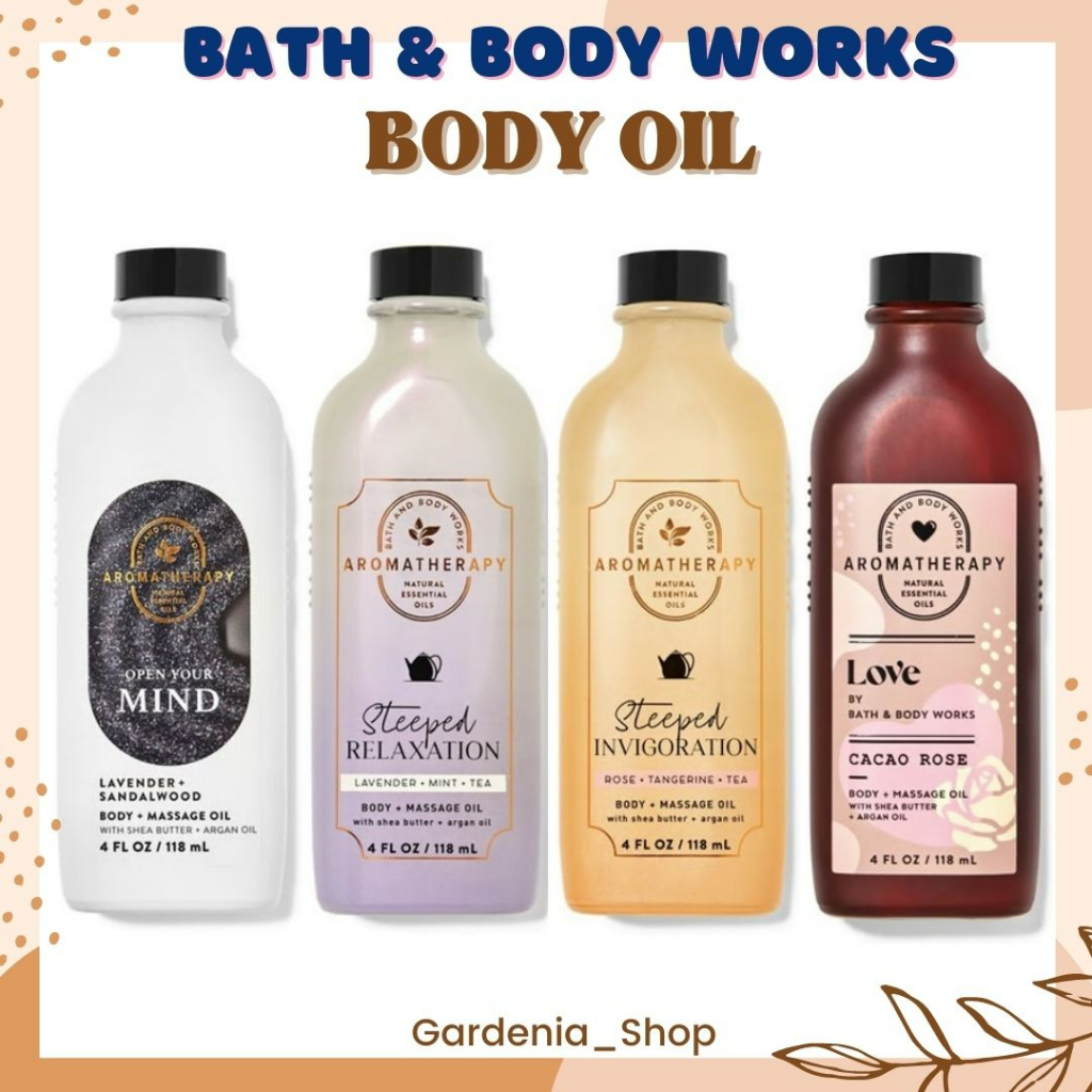 Body Oil🛌Bath and body works Aromatherapy Moisturizing Body Oil + Massage Oil 118 ml ออยทาผิว น้ำมัน น้ำมันนวดทาตัว