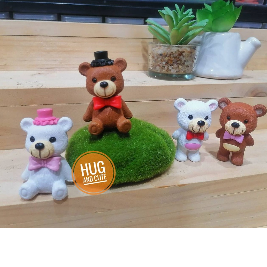 น้องหมียืน นั่งมีโบว์ (ราคา/1ชิ้น) ตุ๊กตาแต่งบ้าน ตุ๊กตาแต่งสวน ของสะสม โมเดล จัดสวนถาด พร็อพถ่ายรูป