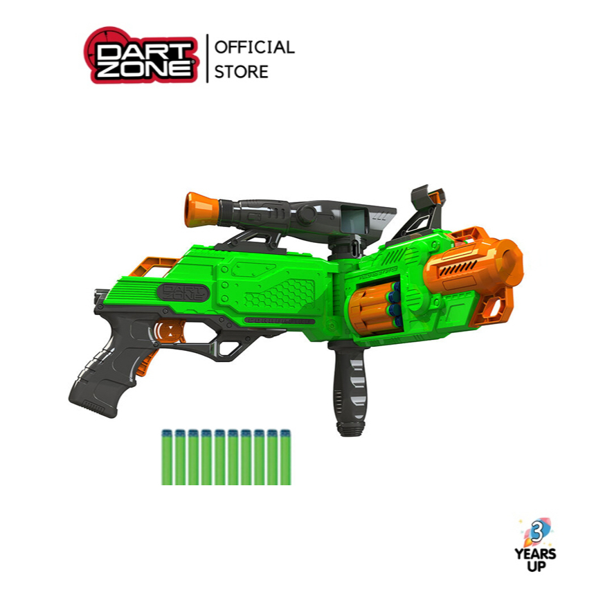 ปืนของเล่น DART ZONE® ปืนกระสุนโฟม ดาร์ทโซน ยิงออโต้ หักมุม Cornerfire Motorized Dart Blaster 80 FPS