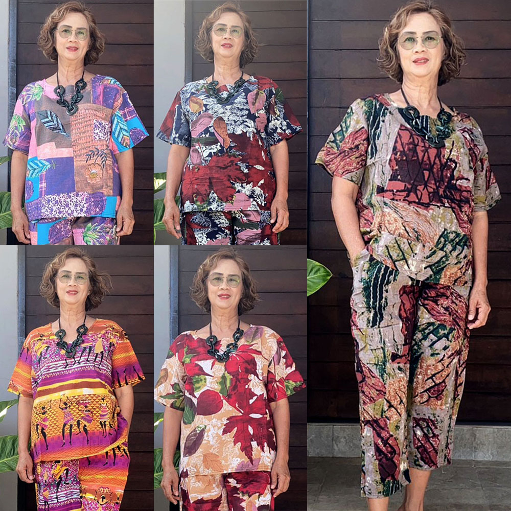 ชุดคนแก่ เสื้อคนแก่ ชุดใส่อยู่บ้าน ชุดใส่สบาย ชุดเซท ชุดเสื้อกางเกง ชุดผู้สูงอายุ ชุดคุณแม่ เสื้อผ้า