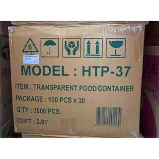 🔥TP-37 ,HTP-37ไม่ล็อค🔥,TP-37Aล็อคได้,HTP-37Lล็อค กล่องพลาสติกใส OPS สำหรับใส่อาหาร กล่องข้าว กล่องเบเกอรี่ Bakery 1 ลัง