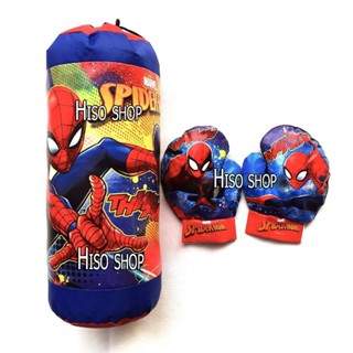 Spriderman Punching Bag ชุดนวมชกมวย ลายจากการ์ตูนเรื่องดัง พัฒนาทักษะด้านการใช้สายตา ด้านการเคลื่อนไหวของร่างกาย