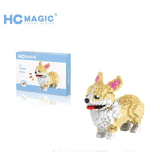 ตัวต่อ นาโน HC MAGIC 9080 ตัวต่อ สุนัข Welsh corgi (เวลช์ คอร์กี้) สีครีม แสนน่ารัก 1020 ชิ้น  สินค้าน่ารักน่าสะสม