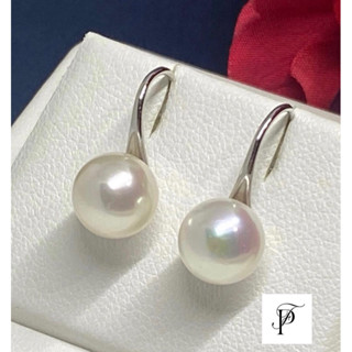 Akoya pearl Earring 8 mm ตัวเรือนแบบเกี่ยว ใส่ง่ายไม่เจ็บหูค่ะ 🥰