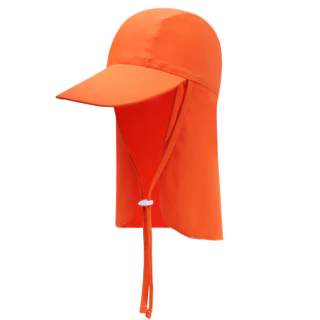 jqk หมวกปีกสำหรับเด็ก มีผ้าคลุมคอ เชือกรูดด้านหน้า มี9สี รุ่น F11