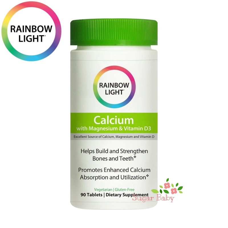 Rainbow Light Calcium with Magnesium &amp; Vitamin D3 90 Tablets แคลเซียม แมกนีเซียม วิตามินดี 3 (90 เม็ด)