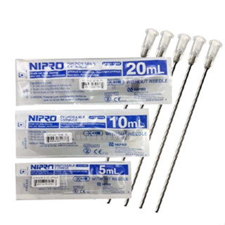 ชุดอุปกรณ์สำหรับดูดน้ำหอม ไซริงค์ เข็มยาว 10CM SYRINGE ยี่ห้อ NIPRO รุ่น LUER SLIP 5ML 10ML 20ML