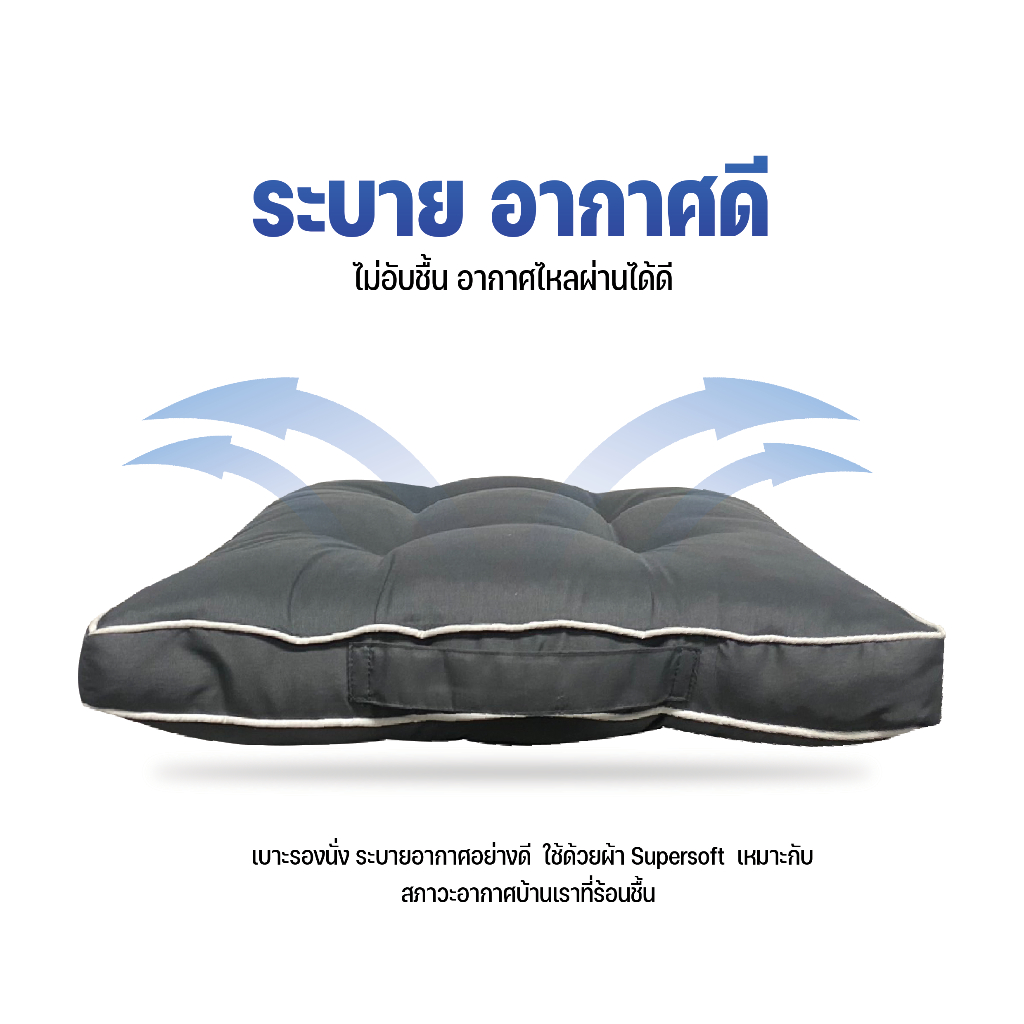 เบาะรองนั่ง รุ่น Carry ขนาด 45 X45 ซม.หนา2นิ้ว พกพาสะดวก หิ้วไปไหนก็ได้ นุ่มแน่น รูปที่ 3