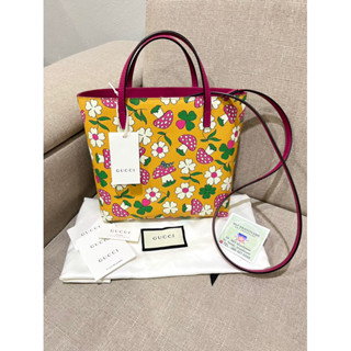 🌸Gucci Tote Kids With Strap ลายน้องเห็ด สภาพสวยกริบ ⭐️ พร้อมส่งค่ะ ⭐️  ของแท้💯% ไม่แท้ยินดีคืนเงินเต็มจำนวน