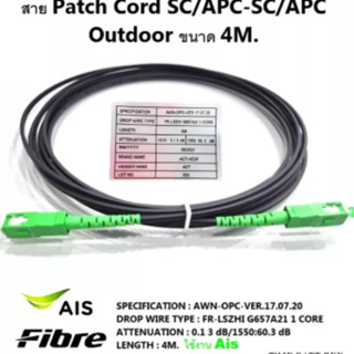 Widen สาย SC/APC-SC/APC Patch cord Outdoor D/W 1C ยาว 4 ม (สายดำหัวเขียว/เขียว) (10เส้น) (F)*