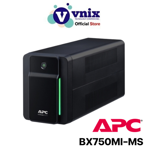BX750MI-MS เครื่องสำรองไฟฟ้า APC Back-UPS 750VA/410W, 230V, AVR, Universal Sockets By Vnix Group