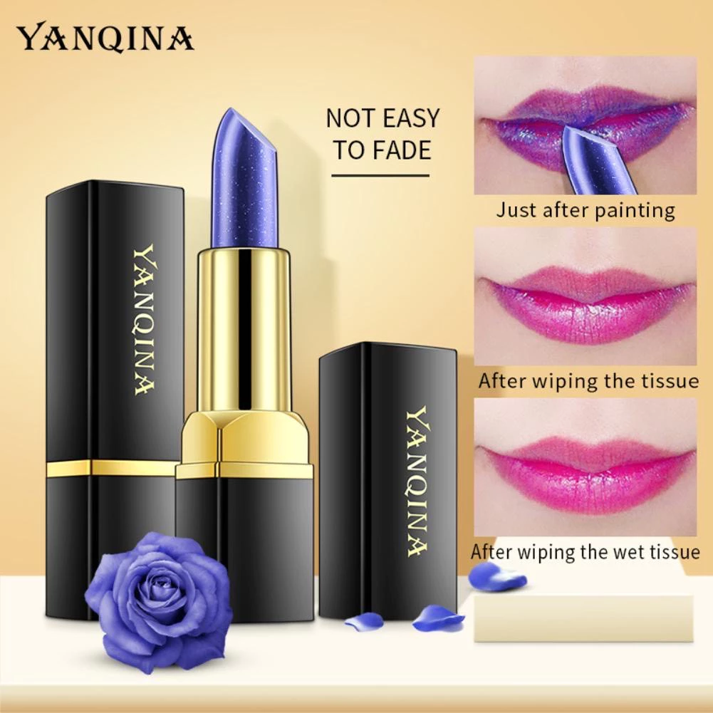 M268 Yanqina ลิปสติกกุหลาบ เปลี่ยนสีตามอุณหภูมิ ไม่เหนียวเหนอะหนะ ให้ความชุ่มชื้น ติดทนนาน