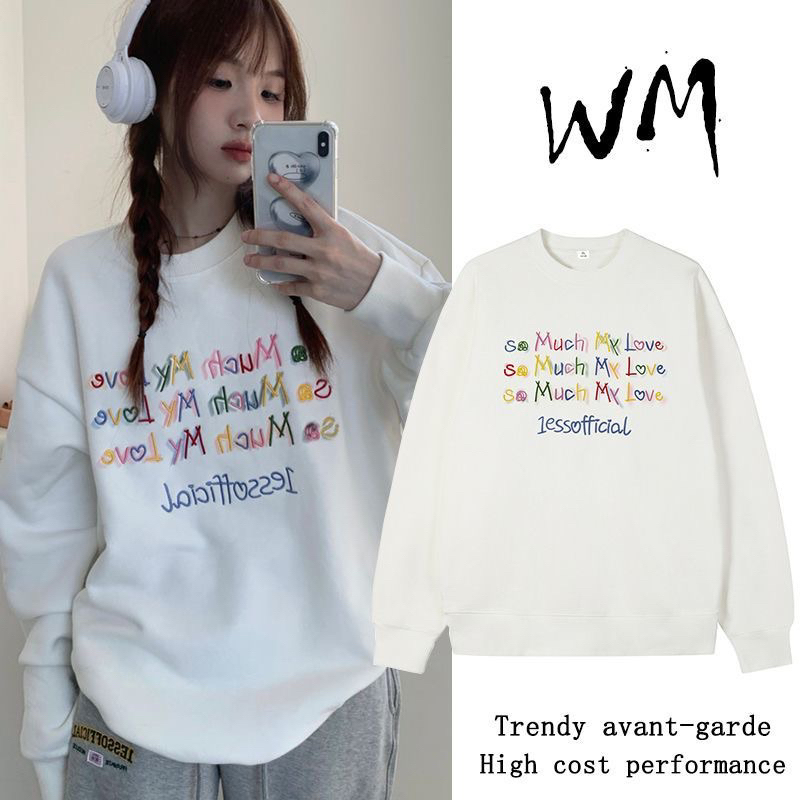 Smart พร้อมส่ง เสื้อเเขนยาวเเฟชั่นเกาหลี สกรีนลาย So much my love ผ้านิ่มใส่สบาย Soso77